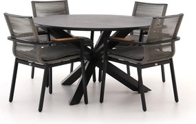 Diningset Bellagio | 4 personen sintered stone | Tuinset stapelbaar | 5-delig | Kees Smit Tuinmeubelen