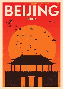 Ilustratie Typographic Beijing City Poster Design, kursatunsal