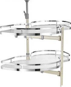 VEVOR Hoekkastorganizer met rechterzijde, uittrekbare organizer voor blinde kast, 2-laags in hoogte verstelbare draailade, zacht sluitende keukenorganizer, opent aan de rechterkant