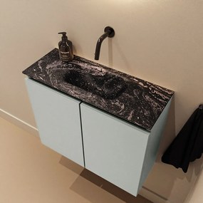 Mondiaz Ture DLux toiletmeubel 60cm greey met wastafel lava midden zonder kraangat