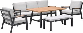 Garden Impressions Lissabon lounge dining set 5-delig stoel-bank - valley sand
