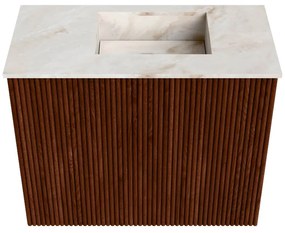 Mondiaz Joya DLux 50cm toiletmeubel ruby met wastafel faye rechts 1 kraangat frappe