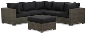 Hoek loungeset 5 personen Wicker Taupe Garden Collections Toronto