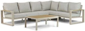 Hoek loungeset 6 personen Aluminium/Polywood (teakfinish) Taupe Lifestyle Garden Furniture Lezo