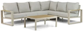 Hoek loungeset 6 personen Aluminium/Polywood (teakfinish) Taupe Lifestyle Garden Furniture Lezo