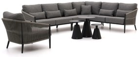 Hoek loungeset Bellagio | 7 personen | Loungeset Zwart | Hoekbank Aluminium | 313x237.5cm | Kees Smit Tuinmeubelen