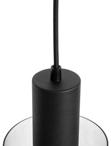 Vintage hanglamp zwart met smoke glas - Vidra