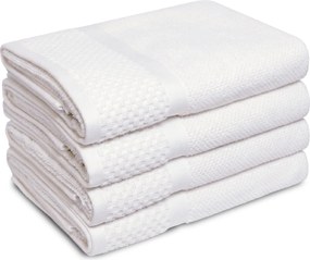Handdoek Soft Popcorn Collectie – 4 stuks – 70×140 – wit