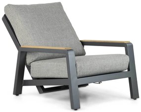 Stoel en Bank Loungeset 5 personen Aluminium/teak Grijs  Osmen Manly