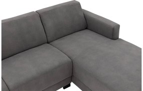 Goossens Zitmeubel My Style grijs, microvezel, 2,5-zits, stijlvol landelijk met chaise longue rechts