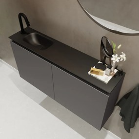 Mondiaz Ture 100cm toiletmeubel dark grey met wastafel urban links 1 kraangat