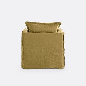 Fauteuil in gekreukt linnen, Odna