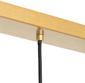 Art deco hanglamp goud met wit glas 3-lichts - Isabella