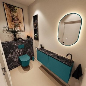 MONDIAZ TURE-DLUX 120cm toiletmeubel Smag. EDEN wastafel Lava positie rechts. Met 1 kraangat. TUREDX120SMAR1LAV