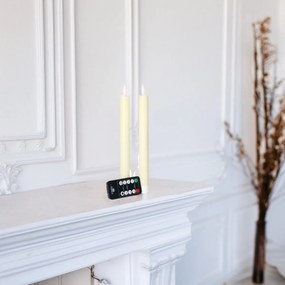 Anna's Collection - Led dinerkaars - ivoorkleurig - H 23cm - set van 2 stuks - met afstandsbediening