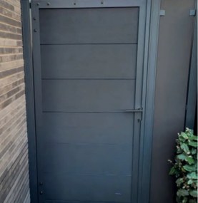 Tuindeur composiet Forte Antraciet incl. slot en antraciet aluminium kader (90 x 180 cm)