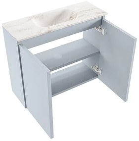 Mondiaz Ture DLux toiletmeubel 60cm clay met wastafel frappe midden zonder kraangat