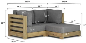 Chaise Loungeset Teak Old teak greywash 2 personen Santika Furniture Santika