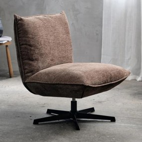 Draaibare Fauteuil Bruine Stof Chenille