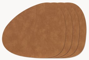 Asymmetrische leren placemats Curve, 4 stuks