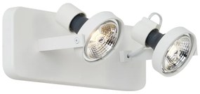 Design plafondSpot / Opbouwspot / Plafondspot wit GU10 70mm 2-lichts draai- en kantelbaar - Vo Design GU10 rond Binnenverlichting Lamp