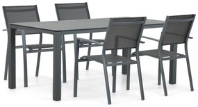 Tuinset 4 personen 180 cm Aluminium Grijs Lifestyle Garden Furniture Sella/Mateo