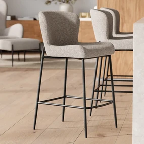 Dan-Form Glam Counter Barstoel Boucle Grijsbruin