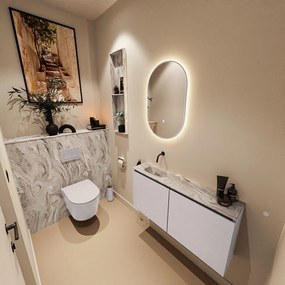 Mondiaz Ture DLux toiletmeubel 100cm cale met wastafel glace links zonder kraangat