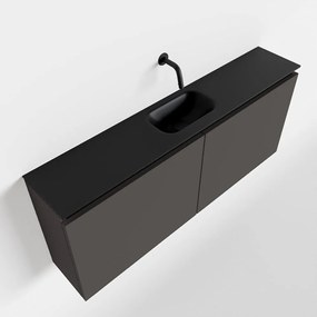 Mondiaz Ture 120cm toiletmeubel dark grey met wastafel urban midden geen kraangat