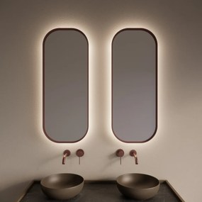 Gliss Design Plato spiegel met LED-verlichting 40x100cm rosé koper