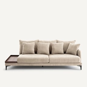 Halve bank met tafelblad, van polyester en katoen, MODERNISTE