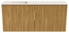 Mondiaz Joya DLux 90cm toiletmeubel oak met wastafel faye links zonder kraangat meli