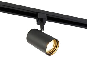 Smart railsysteem met 6 Spot / Opbouwspot / Plafondspots zwart 1-fase 200cm - Iconic Jeana Modern GU10 rond Binnenverlichting Lamp