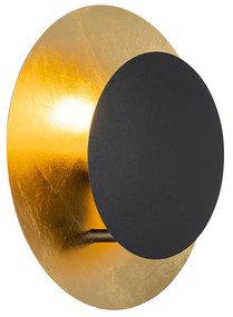 Art Deco wandlamp zwart met goud - Emilienne