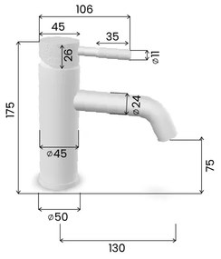 Saniclear Plus Curved wastafelkraan zwart mat