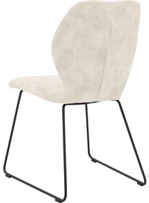 Goossens Eetkamerstoel Hera wit velvet stof leuning, modern design