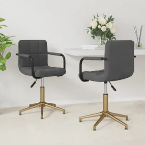 vidaXL Eetkamerstoelen draaibaar 2 st fluweel donkergrijs
