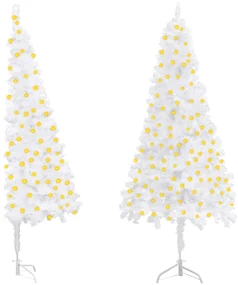 vidaXL Kunstkerstboom met LED's hoek 180 cm PVC wit