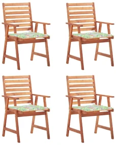 vidaXL Tuinstoelen 4 st met kussens massief acaciahout