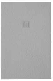 ZEZA Grade Douchebak - 140x100cm - antislip - antibacterieel - mineraalmarmer - rechthoek - mat perla (lichtgrijs) 400000000000020026
