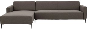 Goossens  Key West bruin, stof, 3-zits, modern design