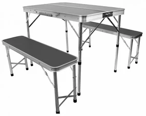 Niceey Campingtafel met Banken - Klaptafel - Zwart