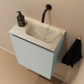 Mondiaz Ture DLux toiletmeubel 40cm greey met wastafel ostra rechts zonder kraangat