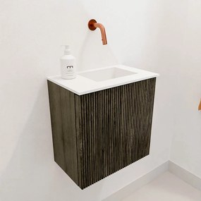 Mondiaz Joya 40cm toiletmeubel shadow met wastafel faye rechts zonder kraangat talc