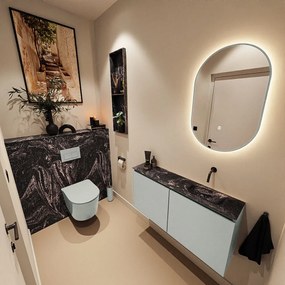 Mondiaz Ture DLux toiletmeubel 100cm greey met wastafel lava rechts zonder kraangat