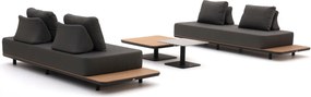 Stoel-bank loungeset Bellagio | 4 personen | Loungeset Grijs | Aluminium | Kees Smit Tuinmeubelen