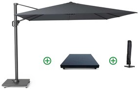 Platinum Challenger zweefparasol 3x3m T1 (incl. voet + hoes) antracite