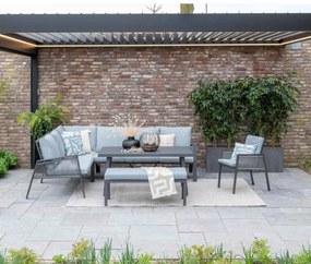 Garden Impressions Brendon lounge dining set 4-delig links - mint grijs