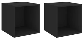 vidaXL Wandkasten 2 st 37x37x37 cm spaanplaat zwart