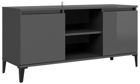 vidaXL Tv-meubel met metalen poten 103,5x35x50 cm hoogglans grijs